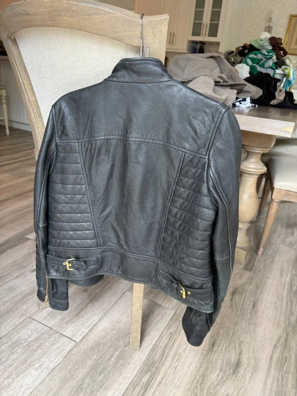J.Crew Black Stand Collar Leather Jacket